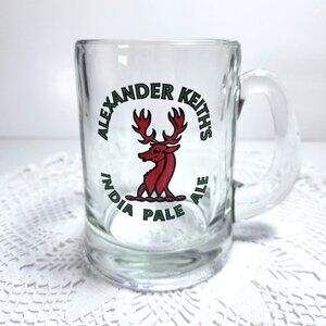 Alexander Keiths Beer Stein India Pale Ale Mug Cup Thick Heavy Clear Glass 450ml